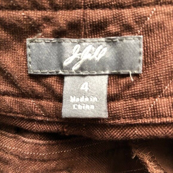 J Jill City Shorts Size 4 Womens Pinstripe Linen Blend Brown - Picture 4 of 5